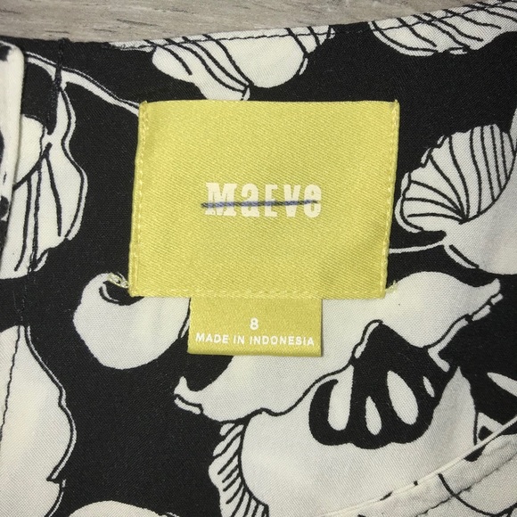 Maeve Short Sleeve Dress Floral Black White Size 8 - Picture 3 of 9